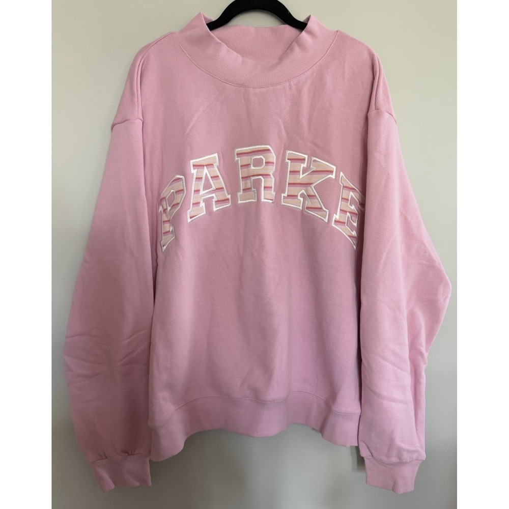 Parke Varsity Mockneck Sweetpea FairyStripe Sweatshirt Heritage Size XXL